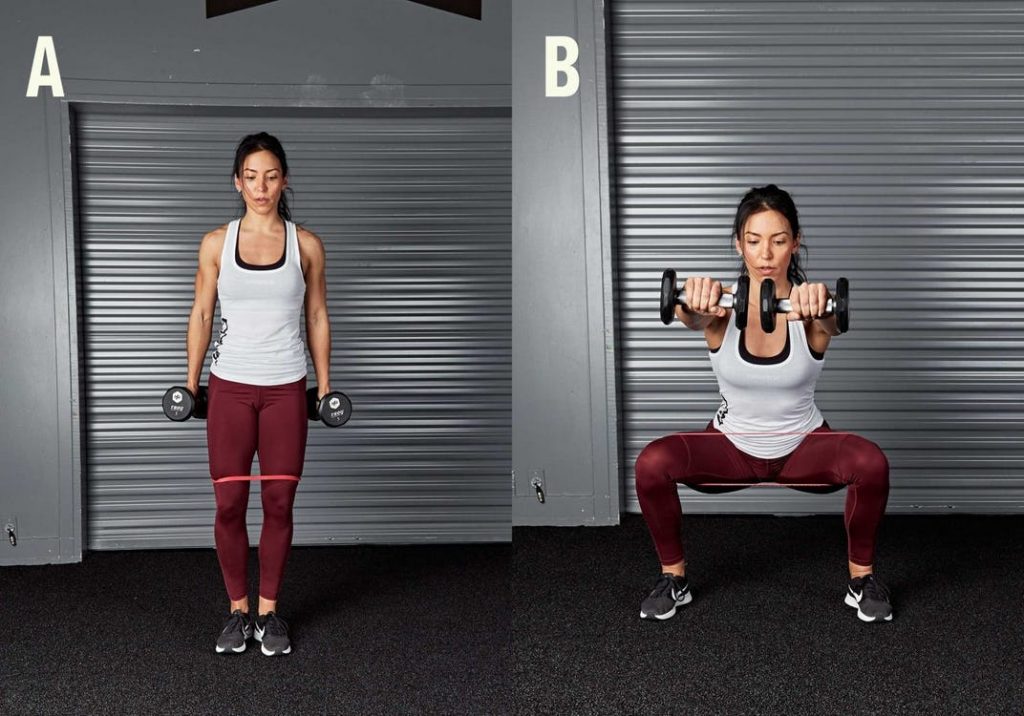 Side-To-Side Squat Front Raise